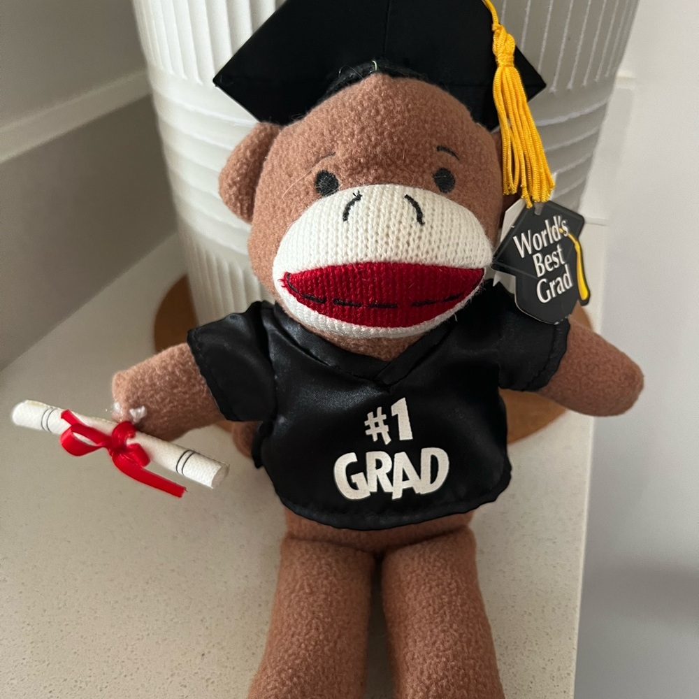 Graduation Sock Monkey Plush Toy
